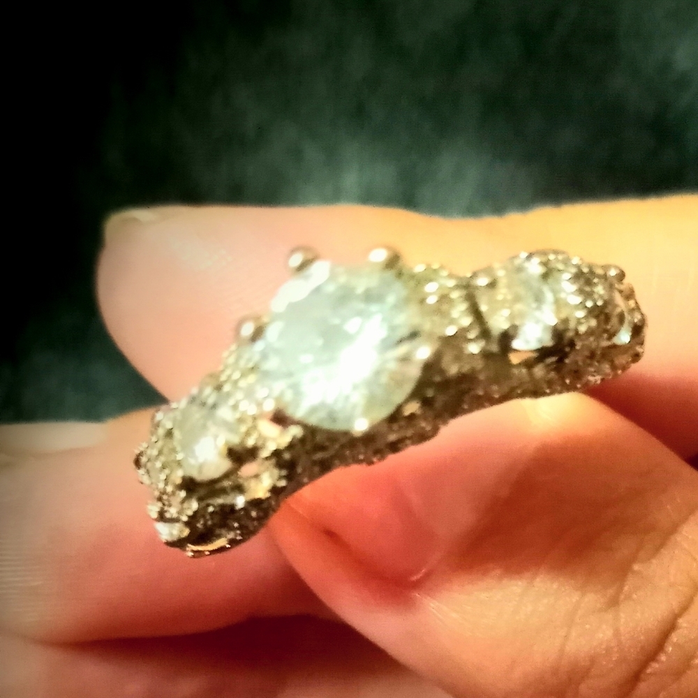 925 sterling silver cz engagement ring